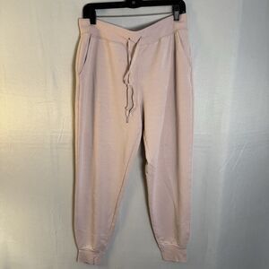 Skechers Women’s Jogger Pants Pink Drawstring Pockets Athleisure Lounging Size L
